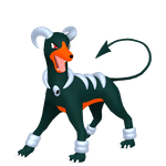 Mega Houndoom Illustrazione ufficiale di 